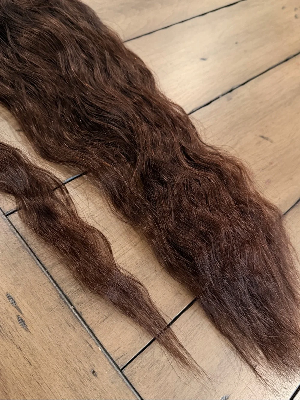 22” Dark Brown #2 Long Wavy Ponytail Extension Human Hair #028